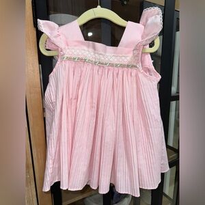 Vintage lace pleated dress ruffle toddler girl J.C. Penny 1990s floral pastel